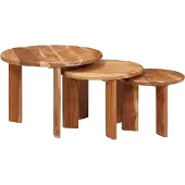 vidaXL Tables basses gigognes 3 pièces Marron Bois massif Acacia