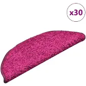vidaXL Tapis d'escalier 30 pièces 56 x 17 x 3 cm Rose Demi-rond