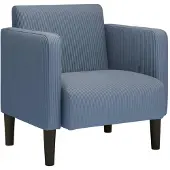 vidaXL Canapé-chaise accoudoirs bleu 54 cm tissu velours côtelé