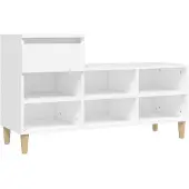 vidaXL Armoire à chaussures Blanc 102x36x60 cm Bois d'ingénierie