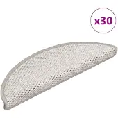 vidaXL Tapis d'escalier autocollants 30 pcs 56x17x3 cm platine
