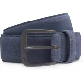 BOSS Ceinture en cuir suédé italien avec boucle couleur acier