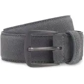 BOSS Ceinture en cuir suédé italien avec boucle couleur acier