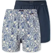 Schiesser Boxers 'Basic' beige / bleu foncé
