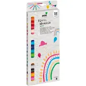 Kreul 90721 Textile Marker Set Junior Ensemble de marqueurs textiles 2-4 mm 18 pièces