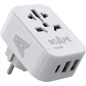 Scape Travel Chargeur Mural De Voyage International Schuko Usb A/c 15w
