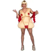 MOM Cabaretera Pechugona Man Costume Orange M-L Enfants