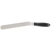 Patisse Couteau à palette courbé acier inoxydable poignée plastique 25 cm, Outils de décoration pâtisserie, Argent, Noir