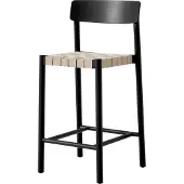 &tradition Betty TK12 Chaise de Bar Black | Natural webbing