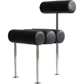 101 Copenhagen Hiro Chaise Aniline Leather Black | Stainless Steel