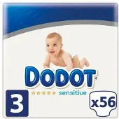 Dodot Sensitive Size 3 Diapers 56 Units Clair Enfants
