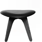 Tom Dixon Slab Pouf Black Black Leather