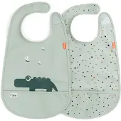Done by Deer Bavoir Avec Velcro (lot De 2) Crocodile