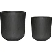 Hubsch Pots de fleurs noirs - lot de 2 pièces
