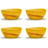 Serax Feast Bol S - Lot de 4 Yellow|Red Stripes