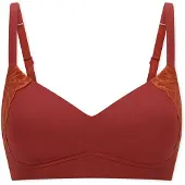 Schiesser Soutien-gorge ' Unique Premium ' marron / orange foncé / rouge