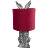Clayre & Eef Lampe de table Lapin Ø 20x43 cm Marron Rouge Polyrésine