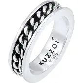 KUZZOI Bague 'Twisted' noir / argent