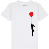 Watabout.kids T-Shirt 'Mädchen mit Luftballon' rouge / noir / blanc