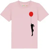 Watabout.kids T-Shirt 'Mädchen mit Luftballon' rose / rouge / noir