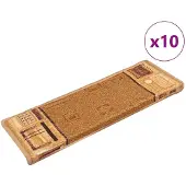 vidaXL Tapis d'escalier autoadhésifs 10 pcs 65x21x4 cm Beige