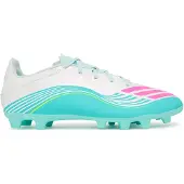 Adidas Bottes de football F50 Messi Club Aurora Radiante Pack FG terrain ferme Homme Cloud White/Lucid Pink/Flash Aqua