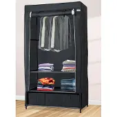 Lendo Online Armoire Pliable 3 Tiroirs 90x47x163 Acier Noir