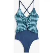 Bonprix Maillot 1 pièce à volants et découpe