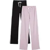 Bonprix Pantalon lilas / noir / blanc