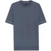 BOSS T-shirt en maille en coton mélangé à rayures horizontales