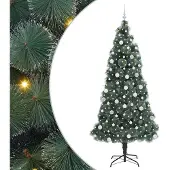 vidaXL Sapin de Noël artificiel pré-éclairé avec ensemble de boules