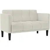vidaXL Canapé deux places crème 111 cm velours