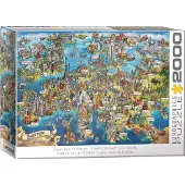 Eurographics Puzzle Carte Folle de L'Europe - 2000 pièces