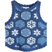 Next Tops en tricot bleu marine / bleu roi / blanc