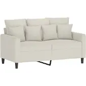 vidaXL Canapé 2 places crème 120 cm velours