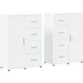 vidaXL Sideboards 2 pcs. Blanc 60x31x84 cm Bois composite