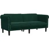 vidaXL Canapé 2 places vert foncé velours