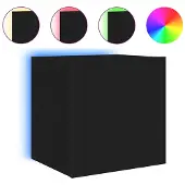 vidaXL Armoire TV murale avec lampes LED Noir 40,5x35x40 cm