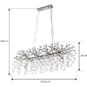 LUCANDE Suspension , Bellora, dimmable, Métallique, Salon / séjour, Cristal, Moderne