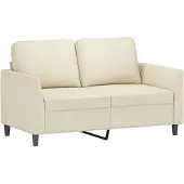 vidaXL Canapé 2 places crème 120 cm similicuir