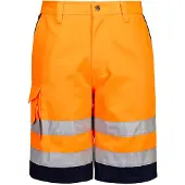 Portwest Bermuda haute visibilité HiVis Poly-coton Jaune / Gris XL