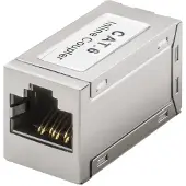 Goobay Connecteur/coupleur modulaire RJ45, CAT 6, boîtier entièrement métallique - 2x prise RJ45 (8P8C)