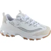 SKECHERS pour femme. 150724 Trainers D'Lites Stellar Shimmer white (40), Blanc, Plat, Lacets, Casuel