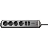 Brennenstuhl estilo prise d'angle 6 voies noir - 1153590610 - Brennens