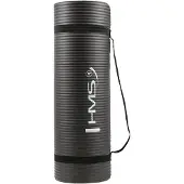 HMS tapis de yoga antidérapant de 183 cm - Idéal pour le yoga, le pilates et les étirements Noir