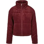 Urban Classics Veste mi-saison 'Corduroy Puffer Jacket' bourgogne