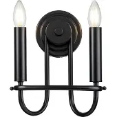 Kichler Applique murale Capitol Hill noire avec bougeoir, 2xE14x40W, métal, dimensions : 27x24,7x15,6 cm, IP20,