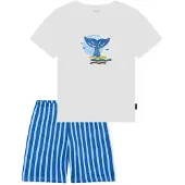 Schiesser Pyjama ' Kids Nightwear ' bleu / bleu clair / blanc cassé