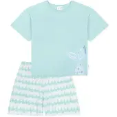 Schiesser Pyjama ' Kids Nightwear ' turquoise / blanc