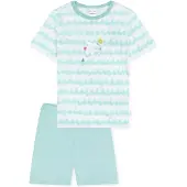 Schiesser Pyjama ' Kids Nightwear ' turquoise / blanc